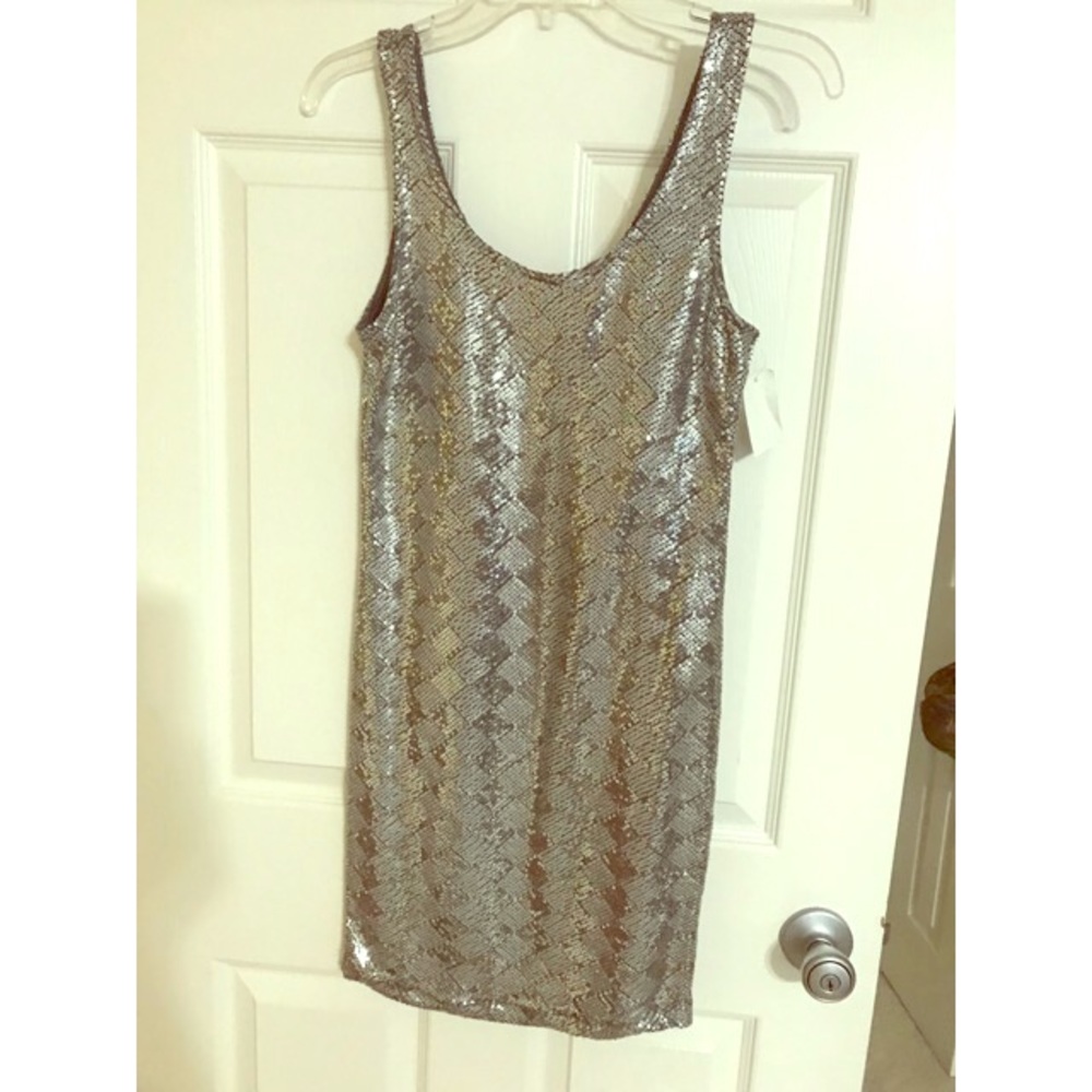 Sequin silver dress